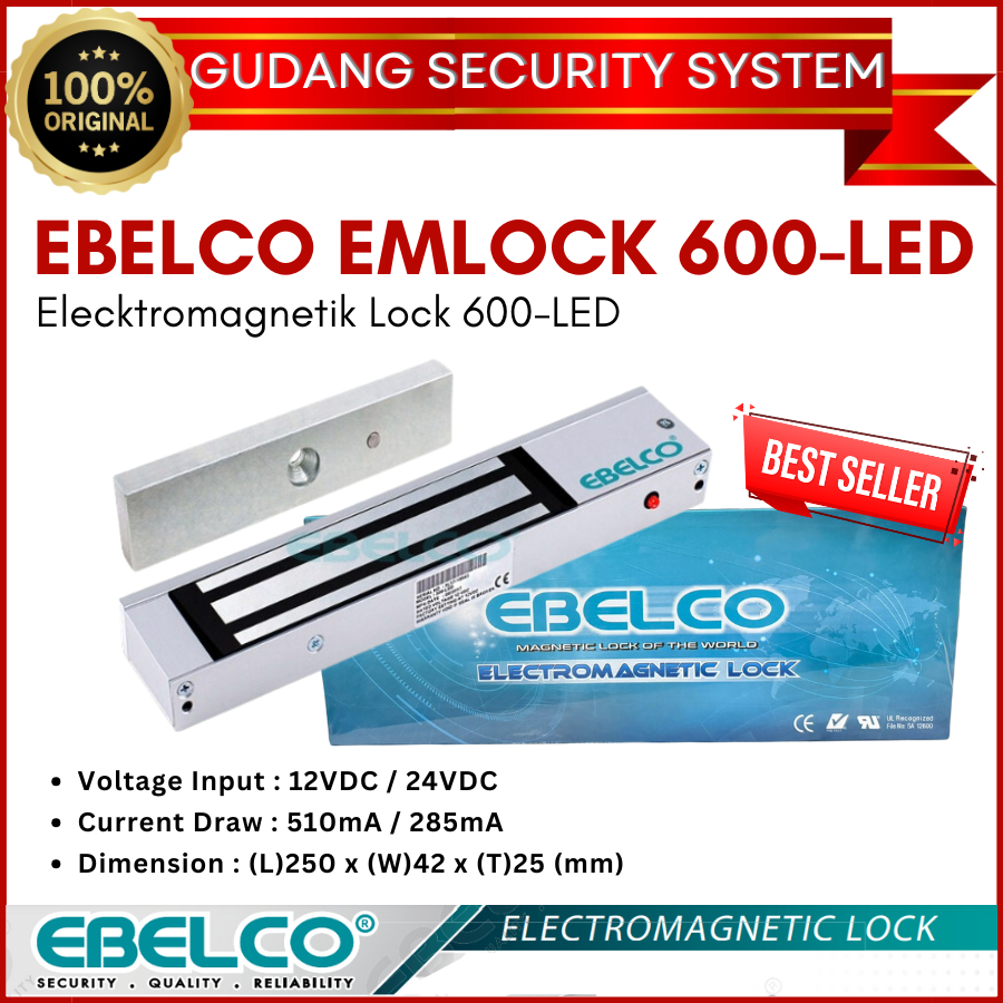 Ebelco Emlock 600 Magnetic Lock (Em Lock 600 lbs)