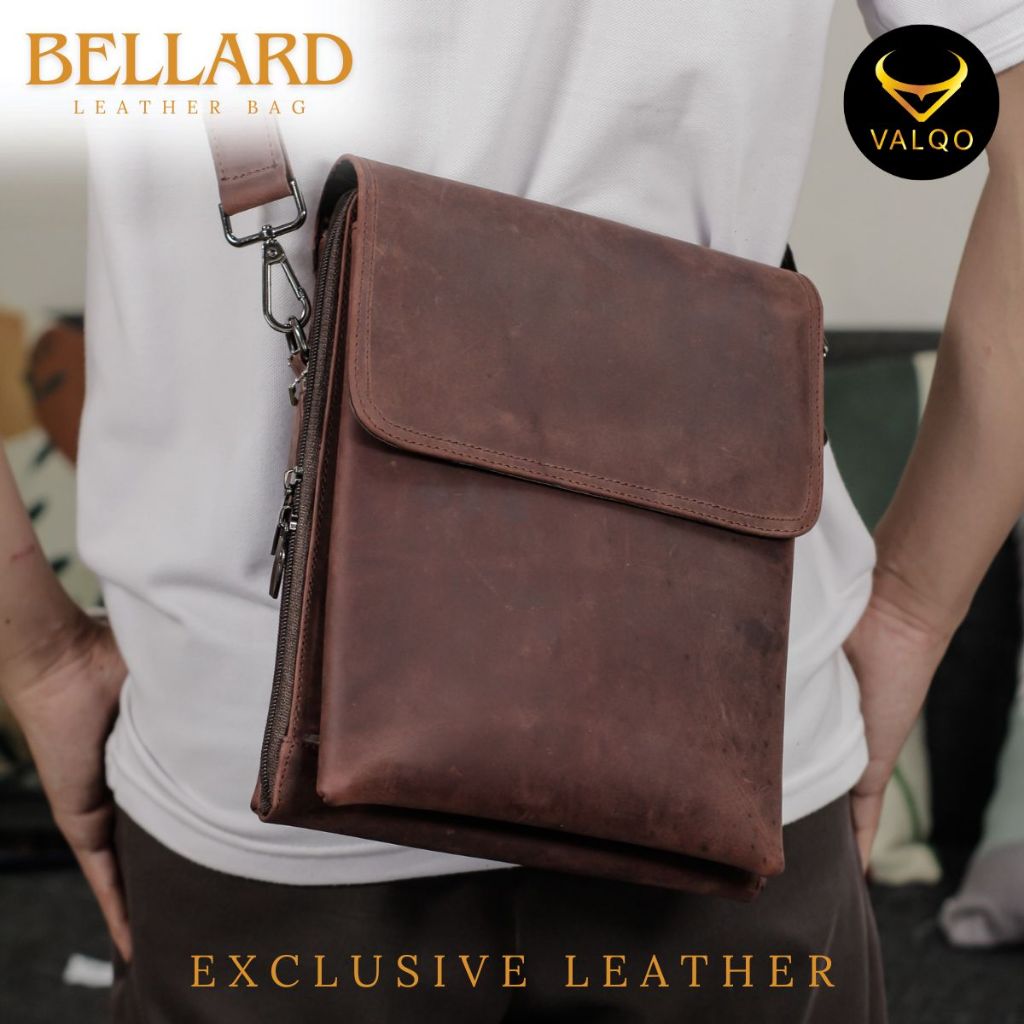 VALQO BELLARD Tas Kulit Sapi Slingbag Tas Selempang Tas Pria Laki Tas Tablet