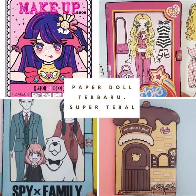 PAPER DOLL EDUKASI ANAK BP BPAN / MAINAN KERTAS / TOCA BOCA LABUBU SPY FAMILLY BARBIE ART KARTON