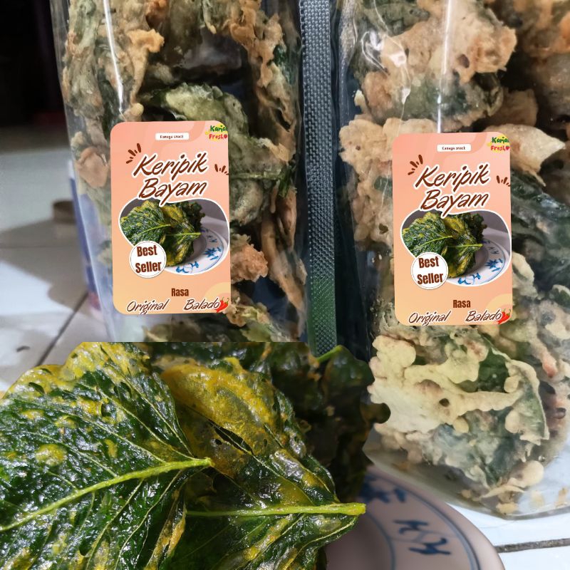 

Keripik Bayam Gurih Kriuk original dan Balado