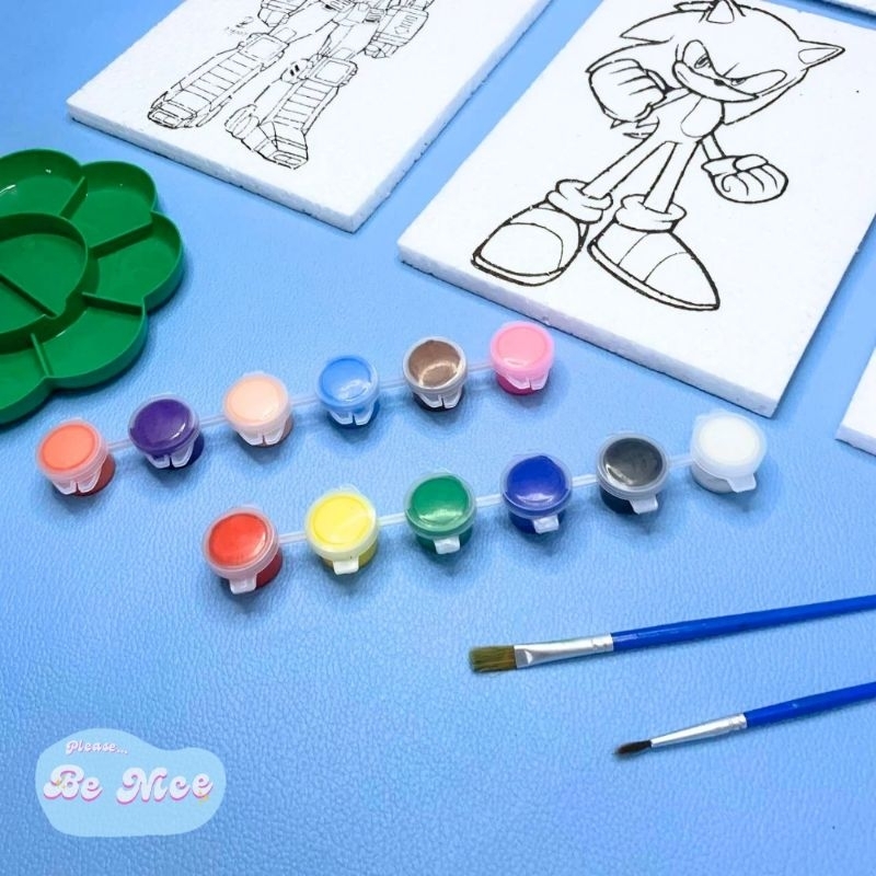 

Paket 12 Warna Cat dan 2 Kuas - Set Melukis Praktis