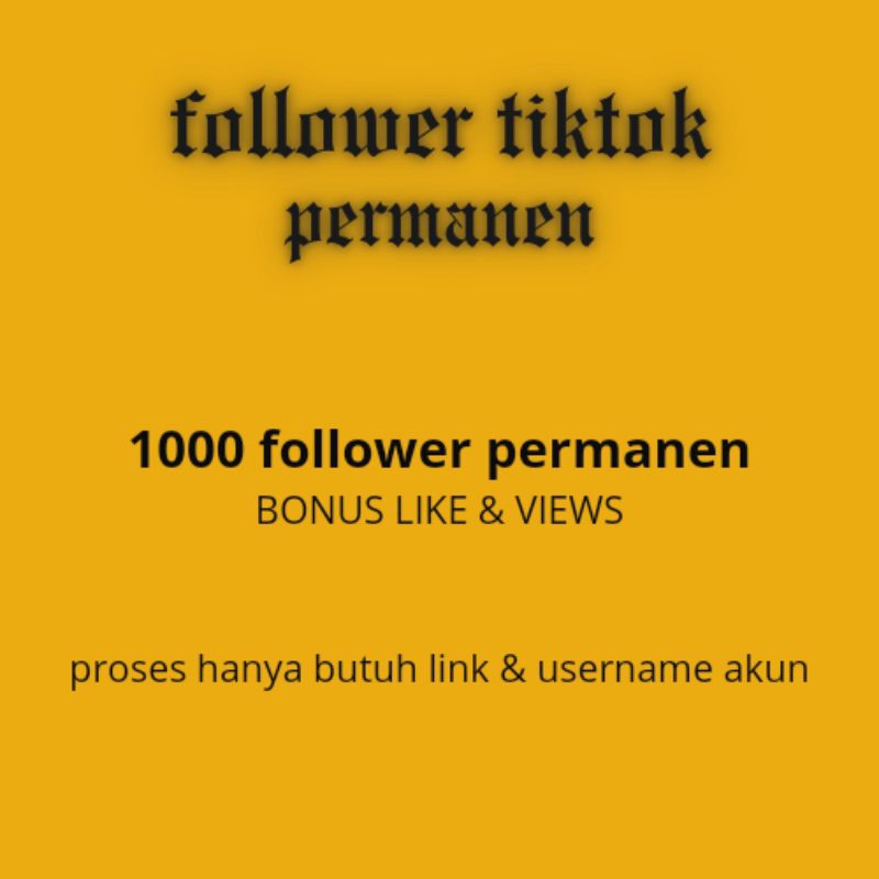 follower tiktok permanen