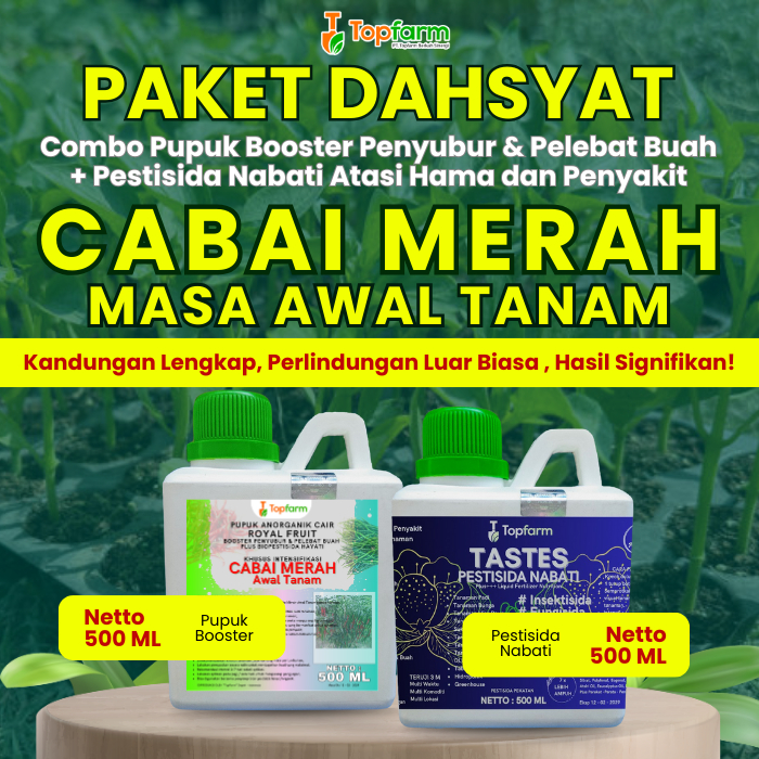 Pupuk Pestisida Topfarm / Obat Cabe Merah Masa Pertumbuhan / Obat Cabai Masa Pertumbuhan / Obat Memp
