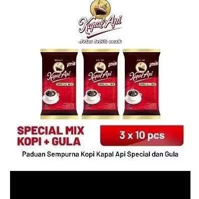 

Kopi Kapal Api Spesial mix+gula 23gr paket bundling 3renteng free kopi kapal api mini 6gr 3pcs