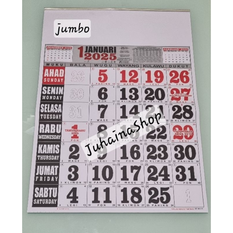 

Kalender Kerja Dinding Ukuran Jumbo th 2025