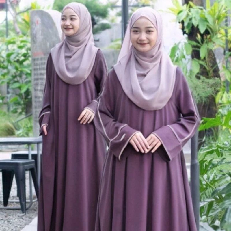 RUMI Abaya Anak Umur 10 11 12 13 14 15 16 17 Tahun Gamis Anak Bahan Crinkle Airflow Baju Abaya Musli