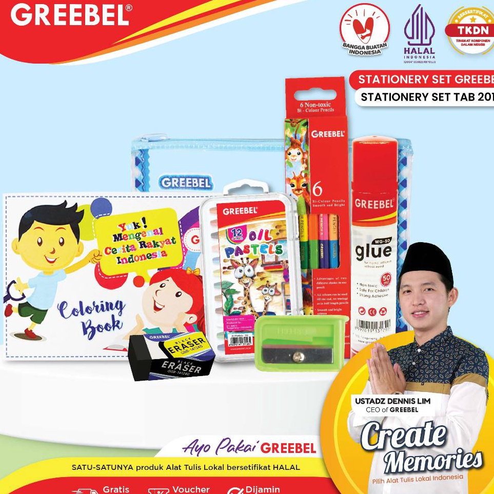 

Grosir Irit GREEBEL Paket Alat Tulis TAB 217 Stationery Set Paket Mewarnai