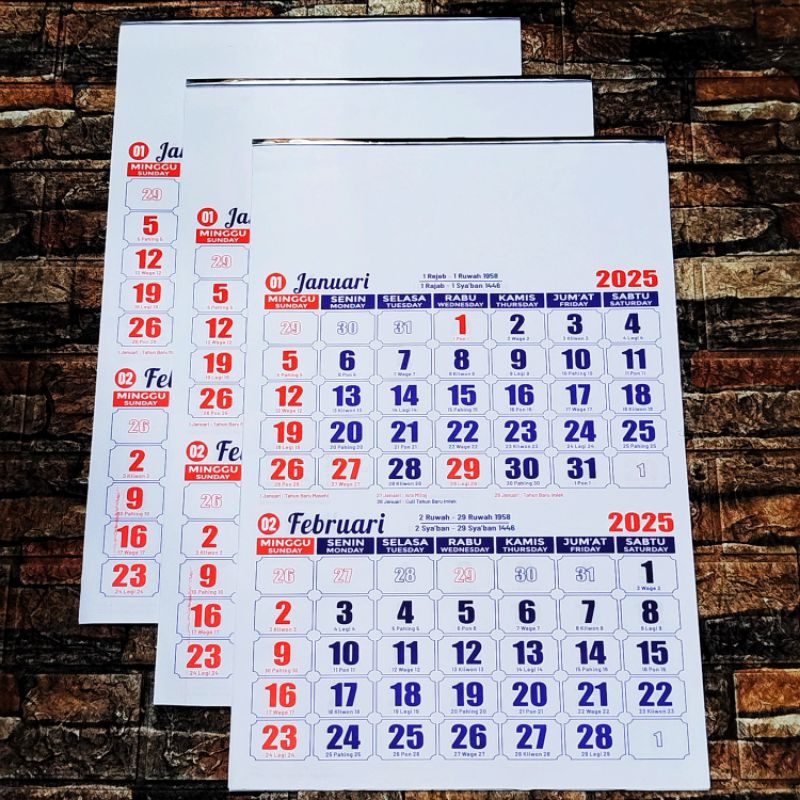 

Kalender Kerja / Kalender Dinding Termurah Tahun 2025
