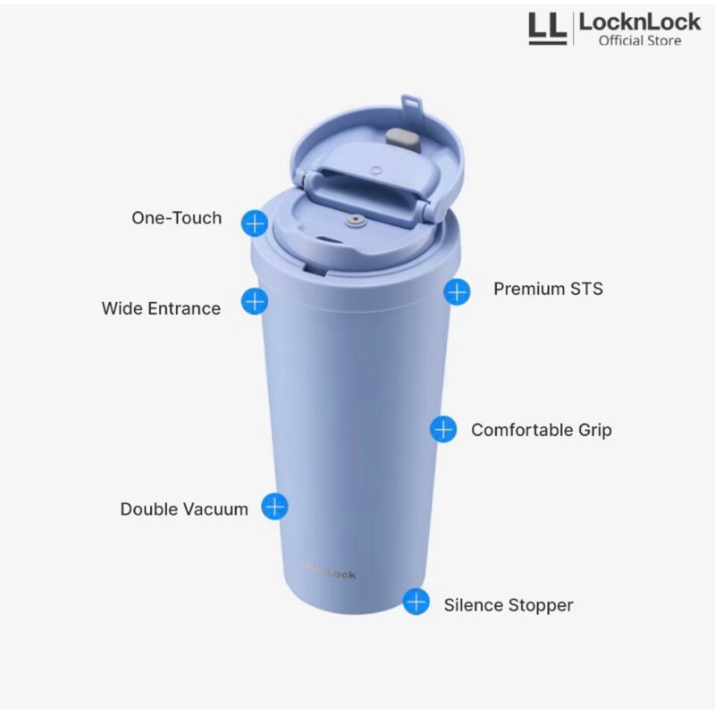 Locknlock one touch clip tumbler SKY BLUE