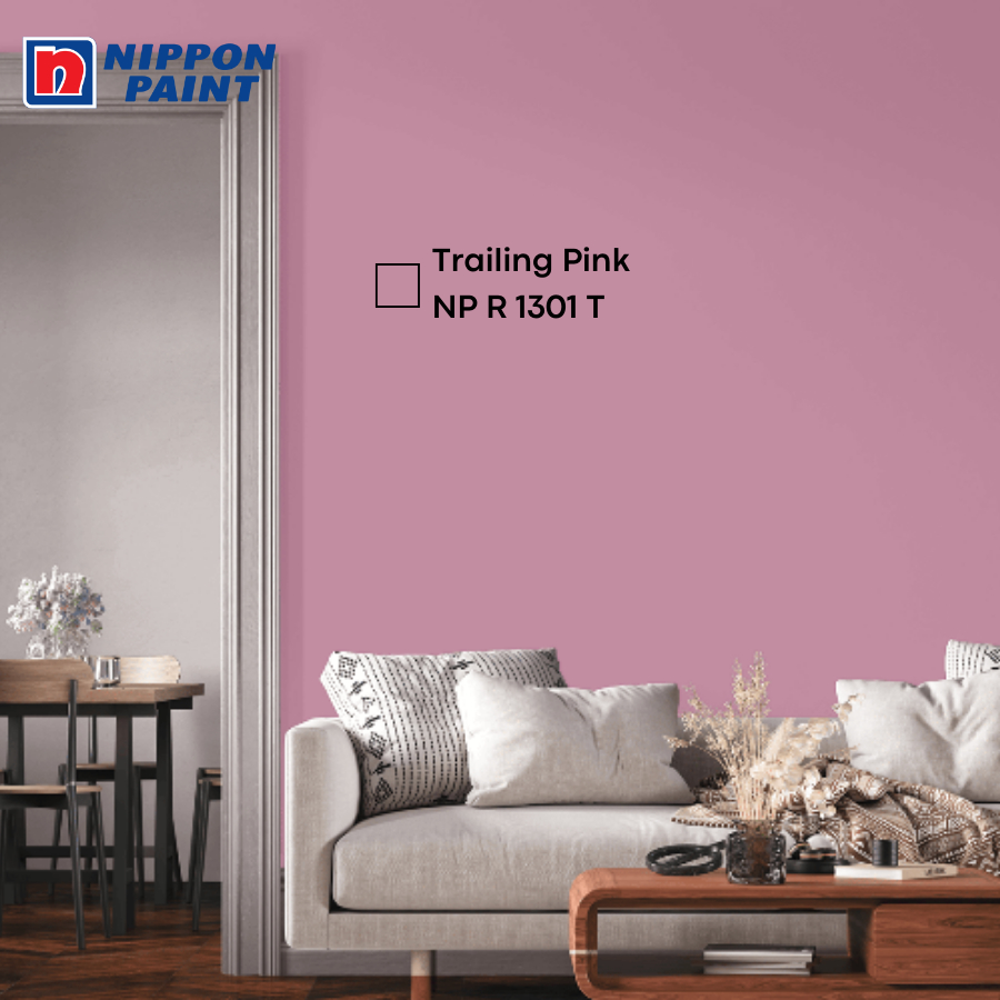 NIPPON PAINT CAT TEMBOK EKSTERIOR & INTERIOR Trailing Pink R 1301T  SPOTLES WEATHERBOND VINILEX ELAS