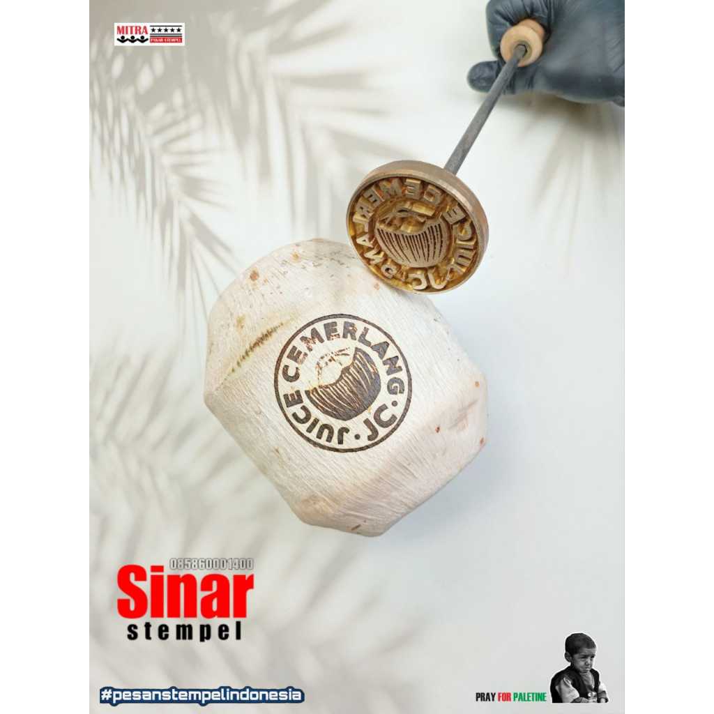 

Hot Stamp Kelapa Manual uk 6 cm Custom