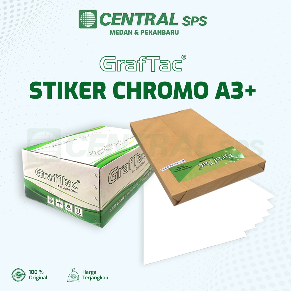 

Stiker A3+ Graftac HWG Chromo Sticker Cast Coated Digital Print - Pack isi 250 lembar
