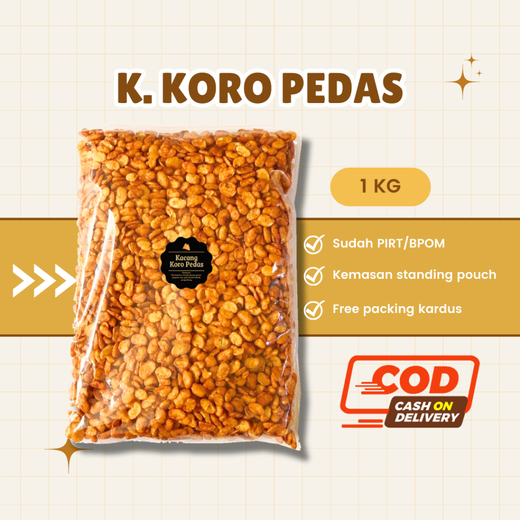 

[DELISH SNACKS] Kacang Koro Pedas (Grosir) 250gr 500gr 1 KG / Snack Cemilan Camilan Grosiran Kiloan