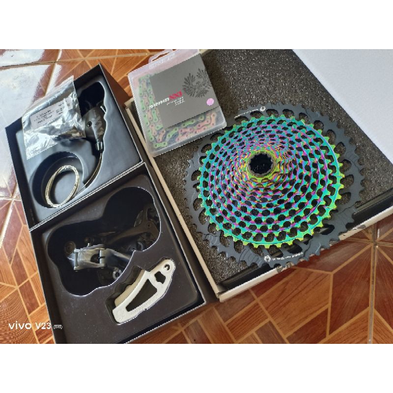 Mini Groupset Grpup Set Sram XX1 Carbon 12 Speed XD 10/52T Rainbow