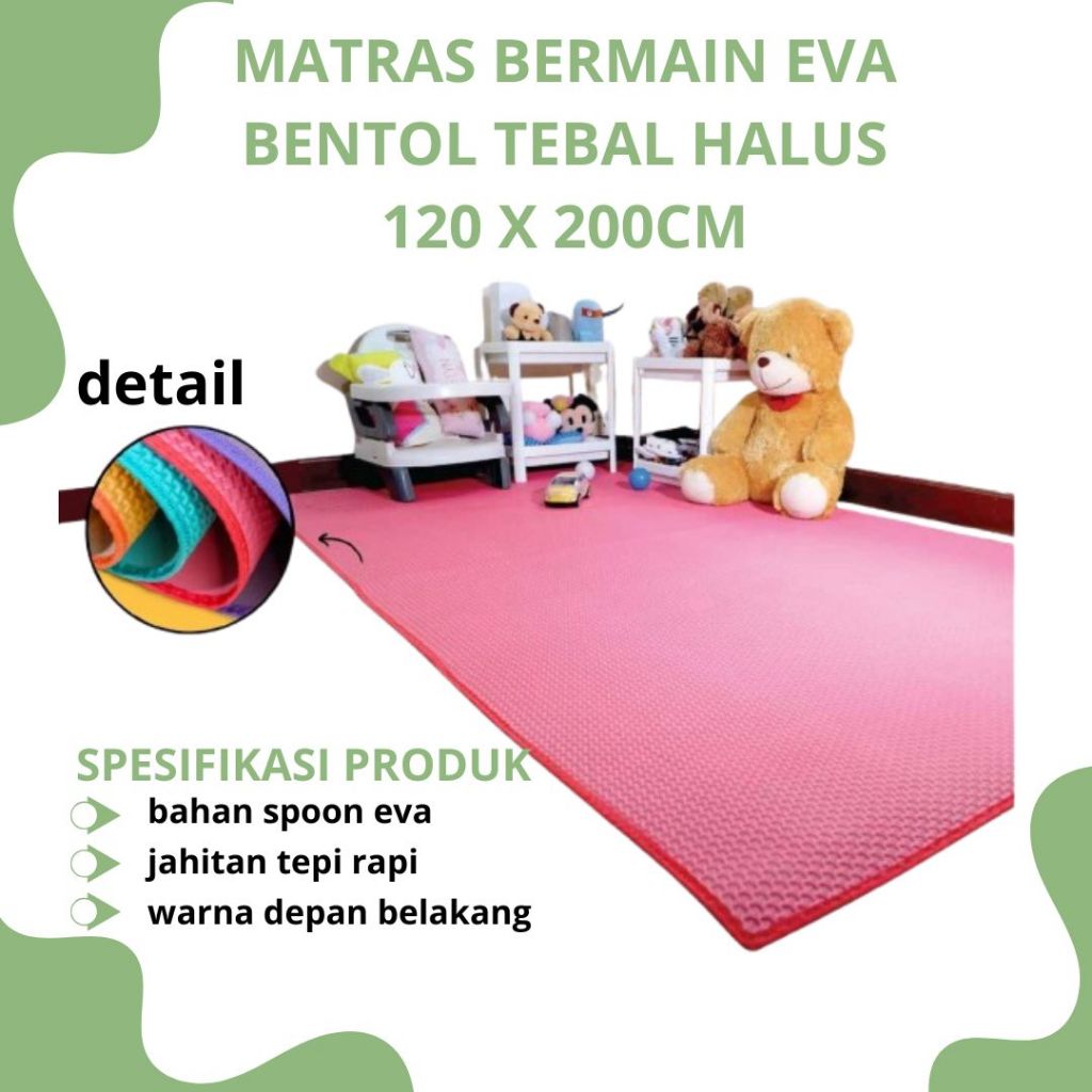 MATRAS TIKAR POLOS BENTOL JUMBO 120X200 |TIKAR MERCY EVAMATIC BENTOL SPONS KARPET ALAS TAHAN AIR TIK