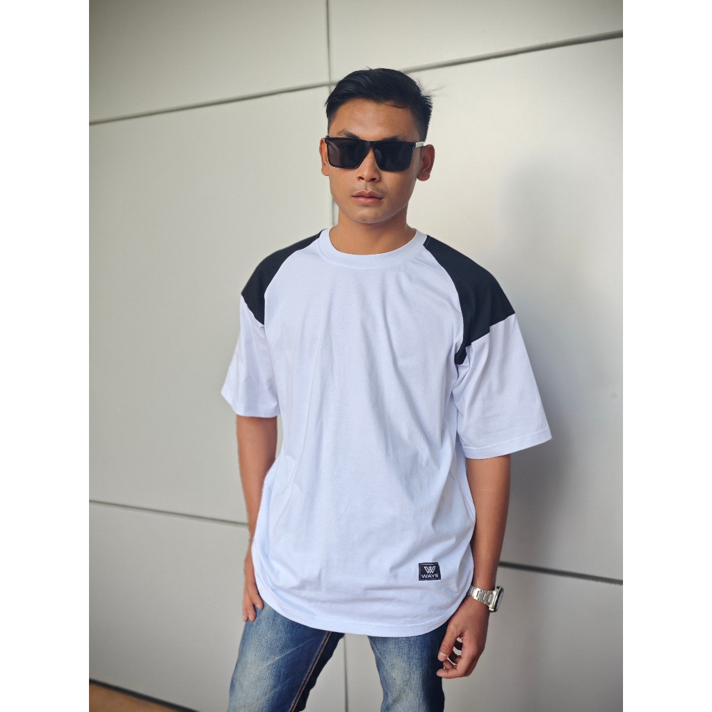 Kaos Oversize Pria dan Wanita Putih Polos Jumbo WAYS / Kaos Pria / Baju Oversize