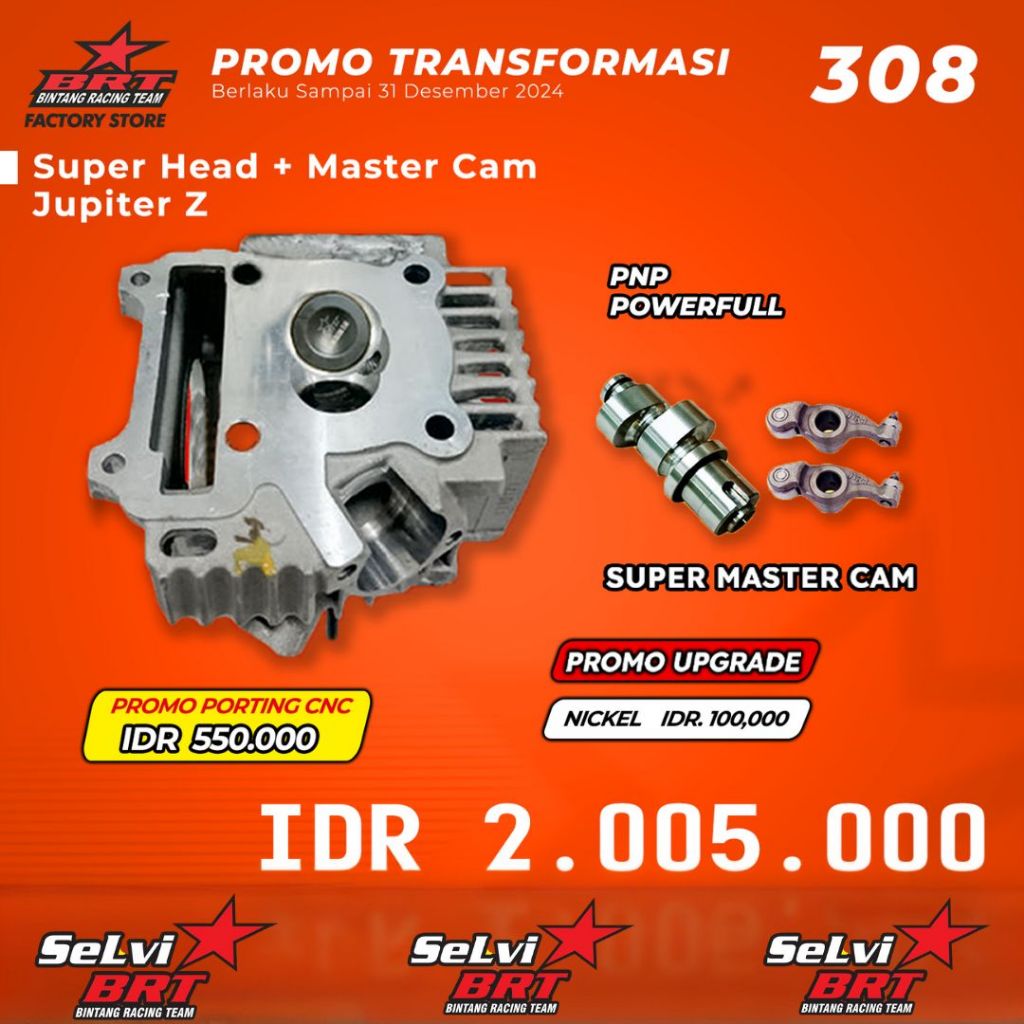 PAKET HEAD BRT MASTER CAM JUPITER Z