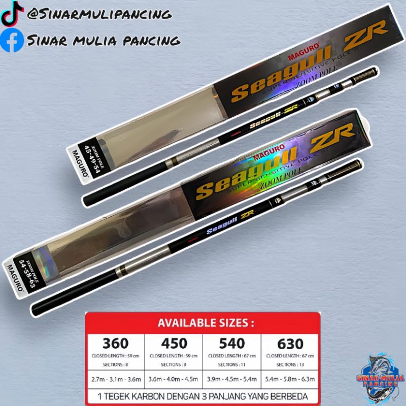 TEGEK MAGURO SEAGULL ZR ZOOM POLE 450 dan 540
