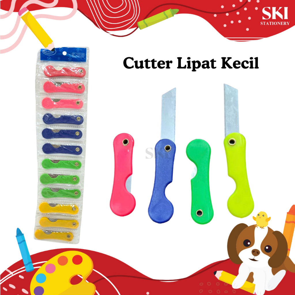 

Cutter Lipat Mini / Silet Lipat Kecil / Pemes Renteng / Silet Warna
