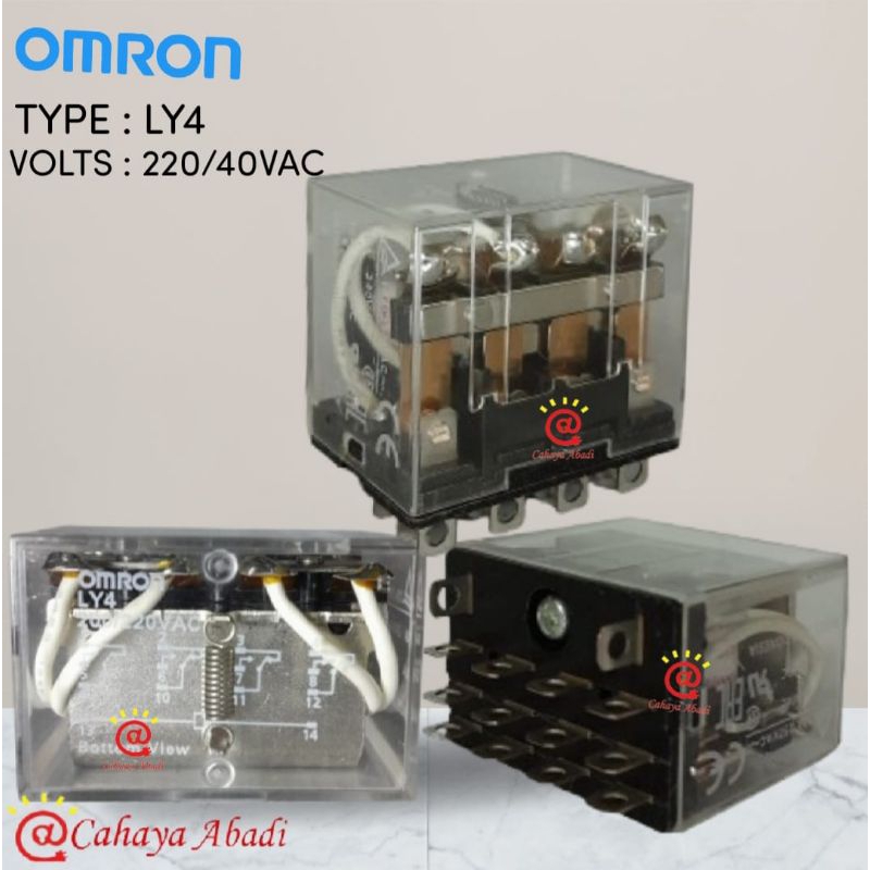 OMRON Relay LY4 220VAC ASLI ORIGINAL / Relay 14 Kaki 10 Ampere 220 V AC OMRON ORI