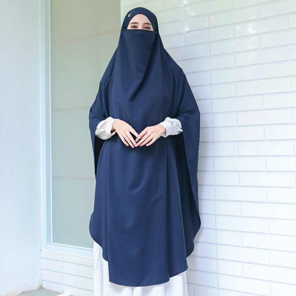Bella Alisha - Khimar Bergo Instan Erina French Khimar Anti Uv Set Cadar Poni