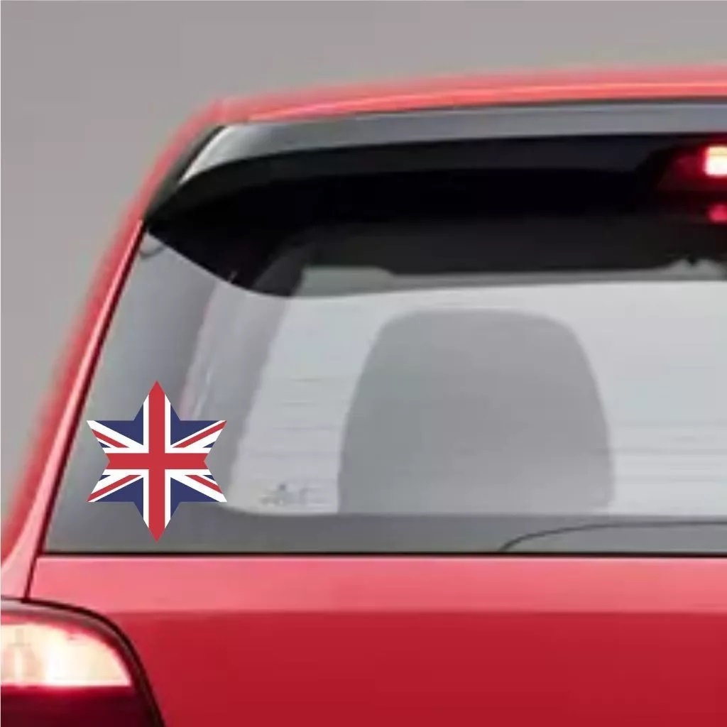 BLIGHOO - CUTTING STICKER BENDERA INGGRIS UNION JACK STAR STIKER KACA MOBIL KEREN