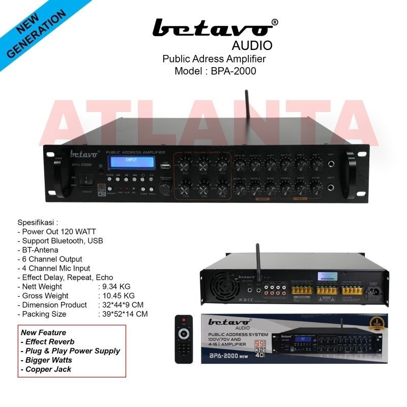 Amplifier power Betavo BPA 2000 Original Power Speaker passive Betavo BPA2000 Garansi Resmi
