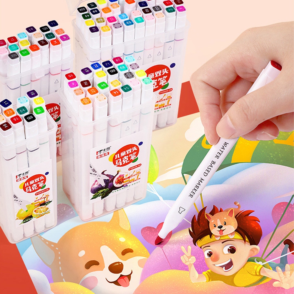 

[DOTDING] Manga markers set 12/18/24/36/48 color children Water washable drawing pens Stationery painting sketch School art supplies