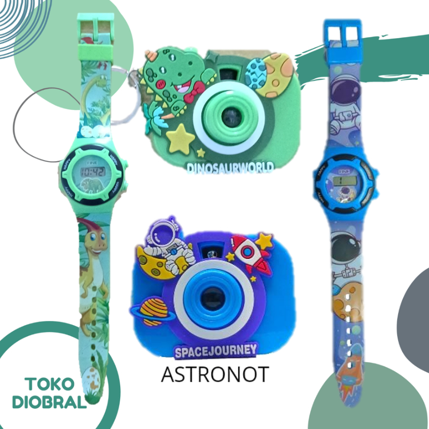 Jam Tangan Anak Gambar Kartun + Mainan Kamera Proyektor