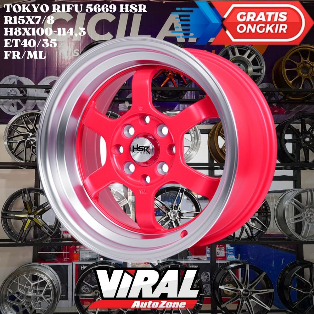 Velg Mobil Ring 15 HSR TOKYO RIFU R15 LEBAR 7/8 LOBANG BAUT 4 ET40/35 FR/ML