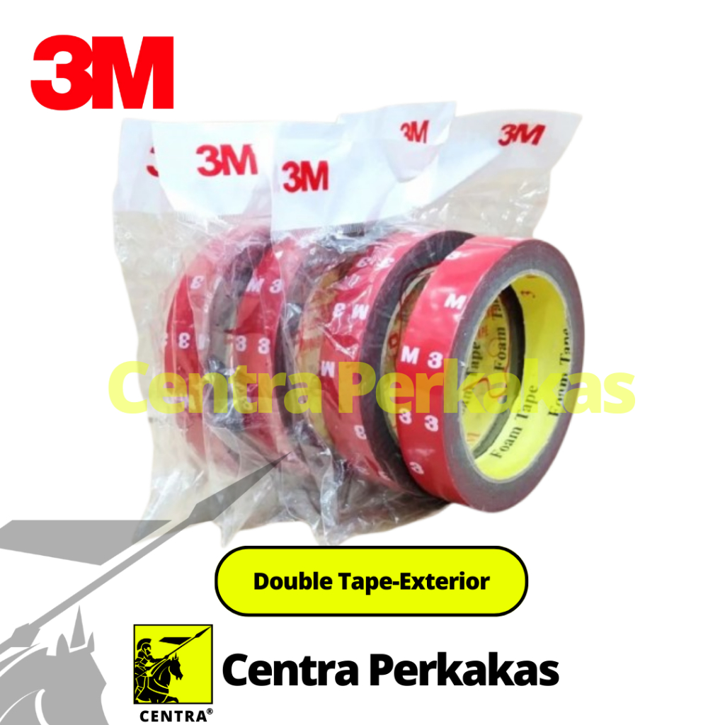 3M Lakban Double (double tape foam) 24mmx5m (1")-MERAH (exterior maunting tape/automobile foam tape)