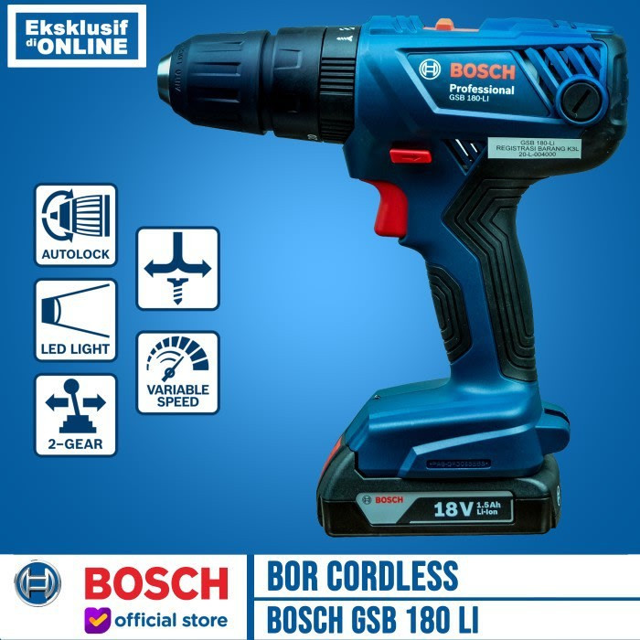 MESIN BOR CAS BATERAI BOSCH TIPE GSB 800 LI IMPACT ORIGINAL