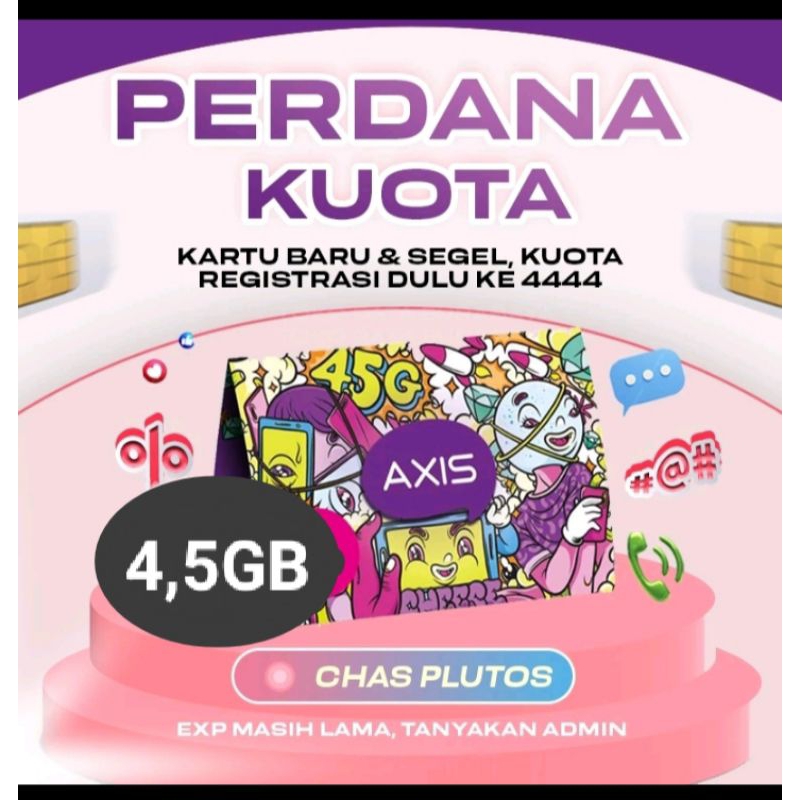 KARTU PERDANA AXIS KUOTA 4,5GB(KUOTA UTAMA)+1,5GB(KUOTA LOKAL)(6GB)