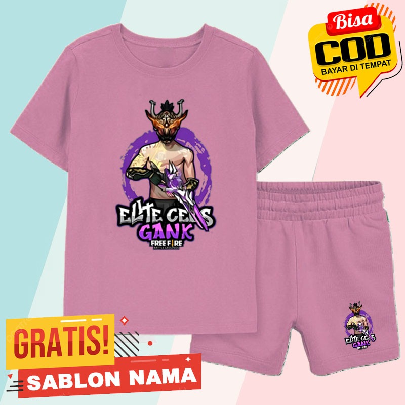 Setelan Baju Kaos Anak FF Free Fire Elit Cees Gank Season 1 - Setelan Kaos Anak Laki Laki Dan Peremp