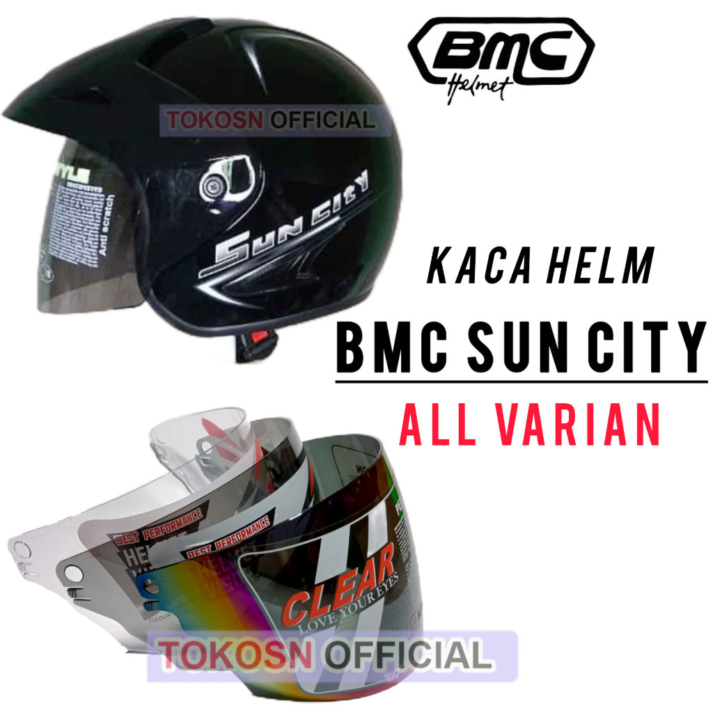 Kaca helme BMC SUN CITY visor helmet bmc SUNCITY hitam bening pelangi
