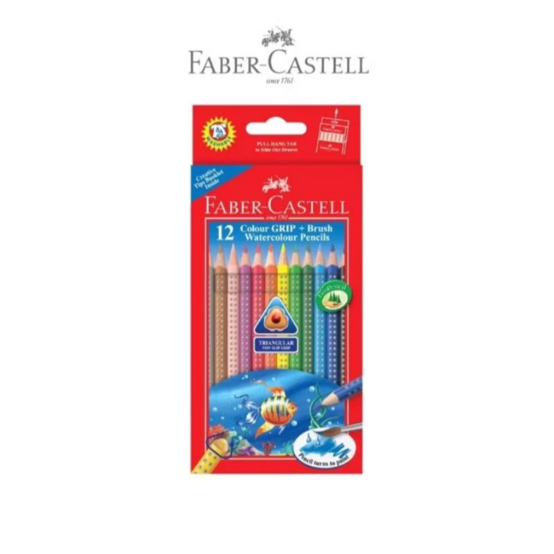

WATERCOLOUR PENCIL/PENSIL WARNA WATERCOLOR FABER-CASTELL GRIP 12W (116242)