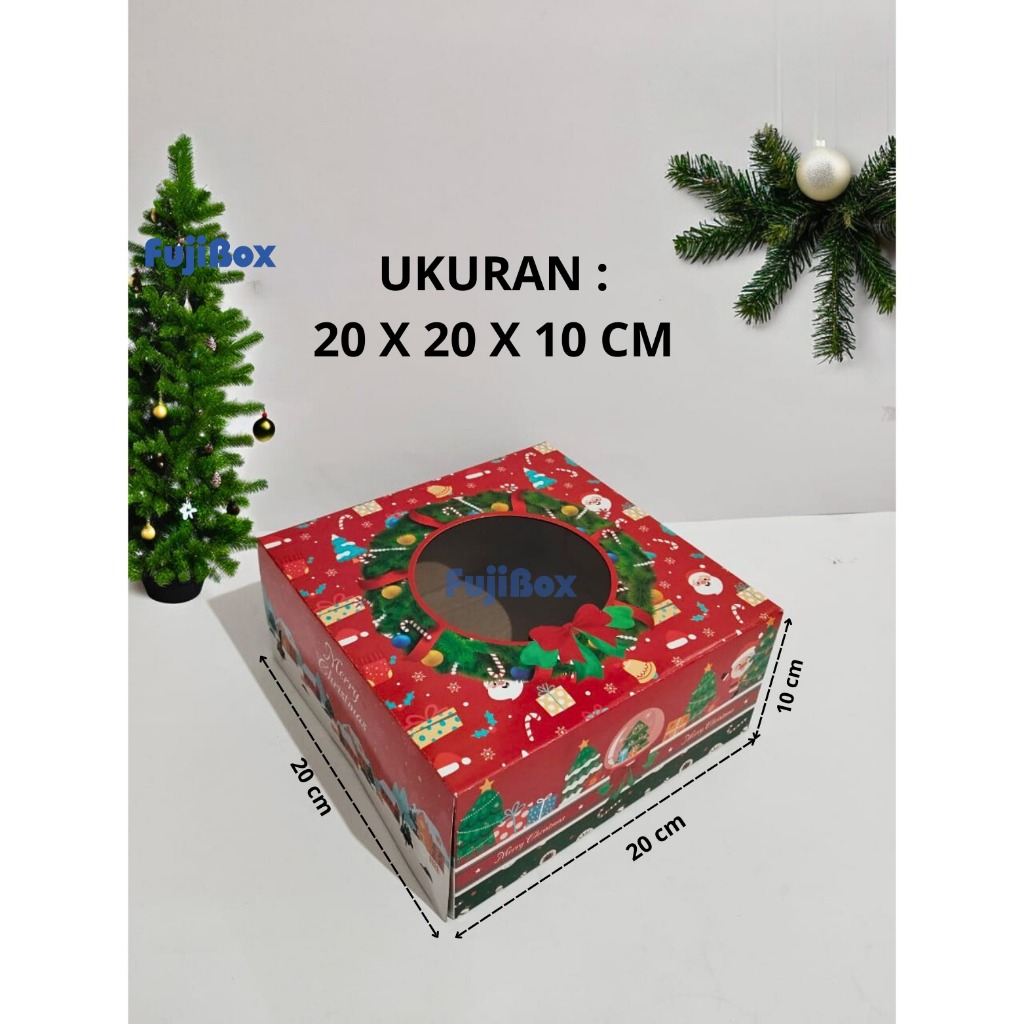 

(10 PCS) Fuji box Dus Box Kotak Kue Hampers Packaging Natal 20 x 20 x 10 Premium