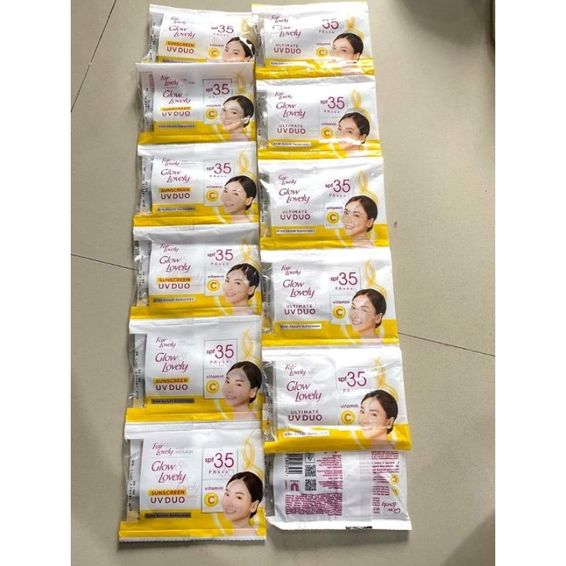 sunscreen fair&lovely uv duo sachet 12 pcs GLOW & LOVELY SUNSCREEN