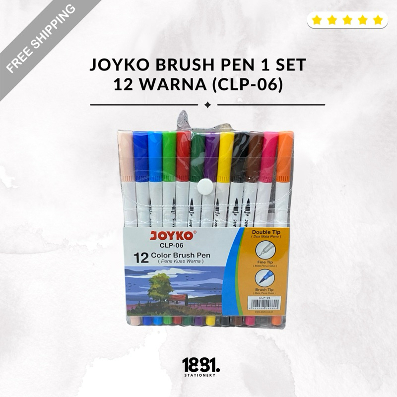 

Joyko Brush Pen 1 Set 12 Warna| Joyko Pena Kuas Warna Double Tip Fine Tip & Brush Tip (CLP-06)