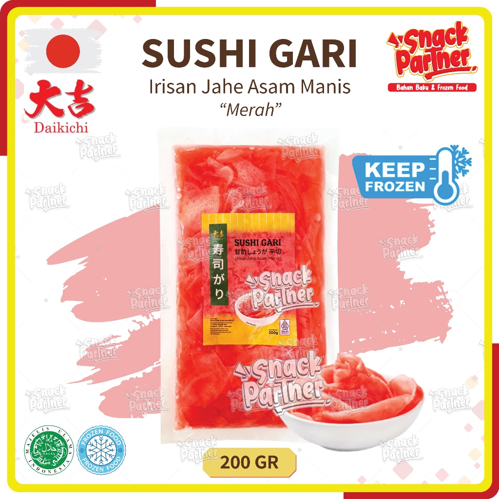 

SUSHI GARI 200 GR | DAIKICHI - Irisan Acar Jahe Merah Asam Manis / Red Ginger Pickle Sushi Jepang JAVA SUPER FOOD