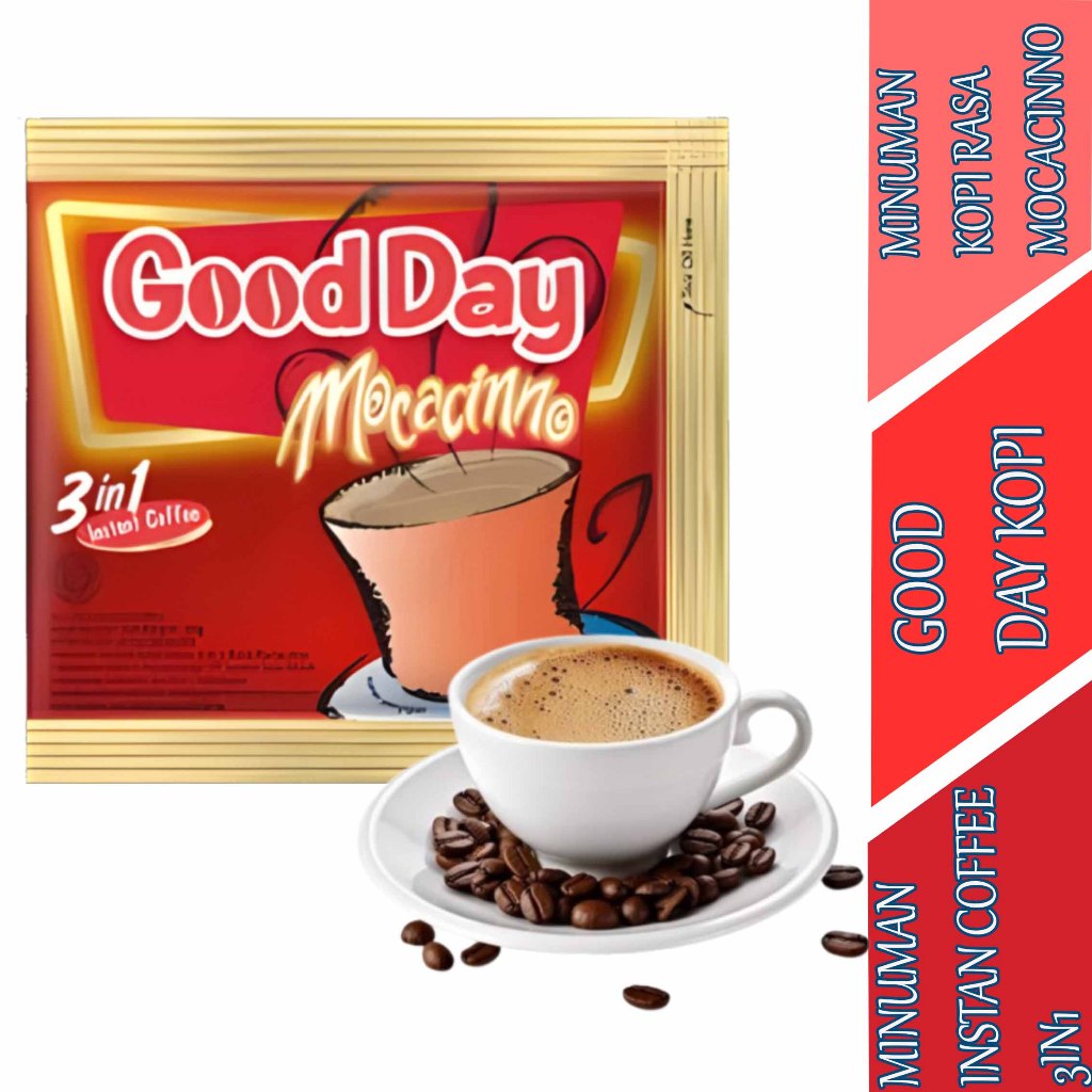 

Minuman Serbuk Kopi Instan 3in1 - Good Day - Coffee Rasa Mocacinno - 10x20gr