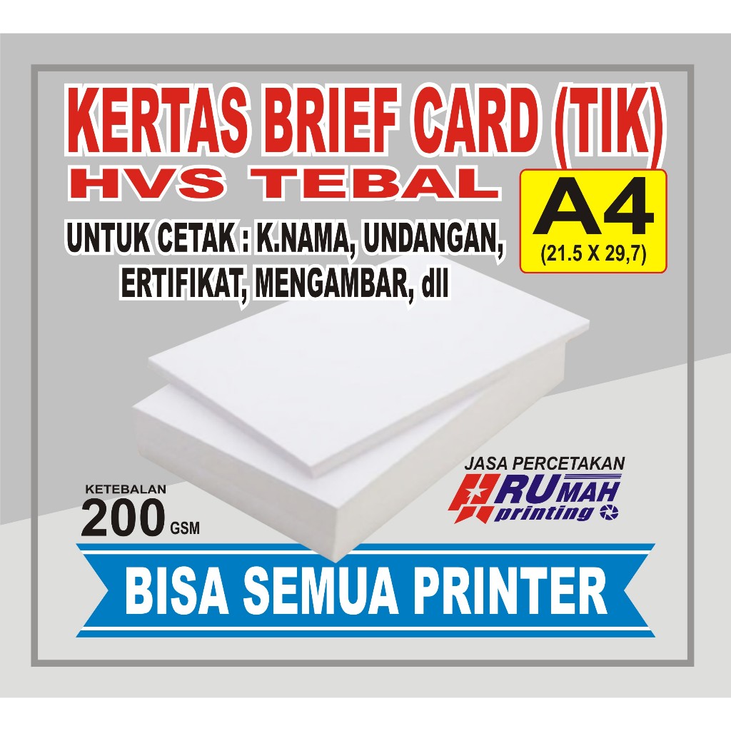 

Kertas Brief card/BC/Tik 200 gsm isi 50&20 lembar