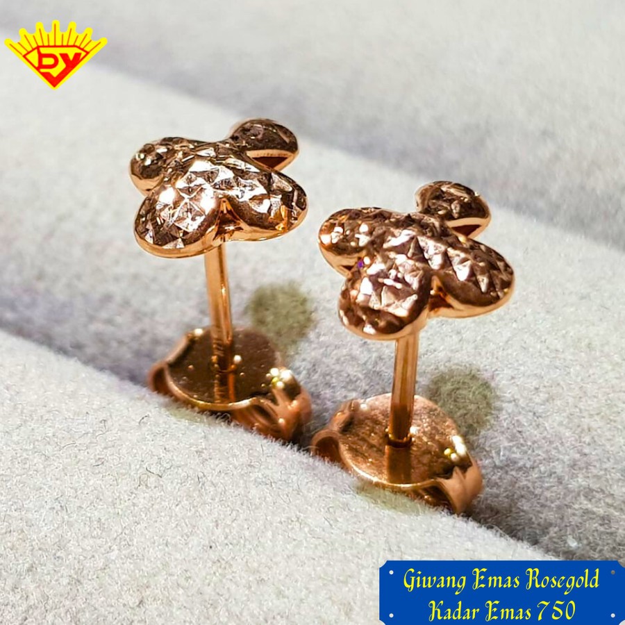 Giwang Emas Rosegold Kadar Emas 750