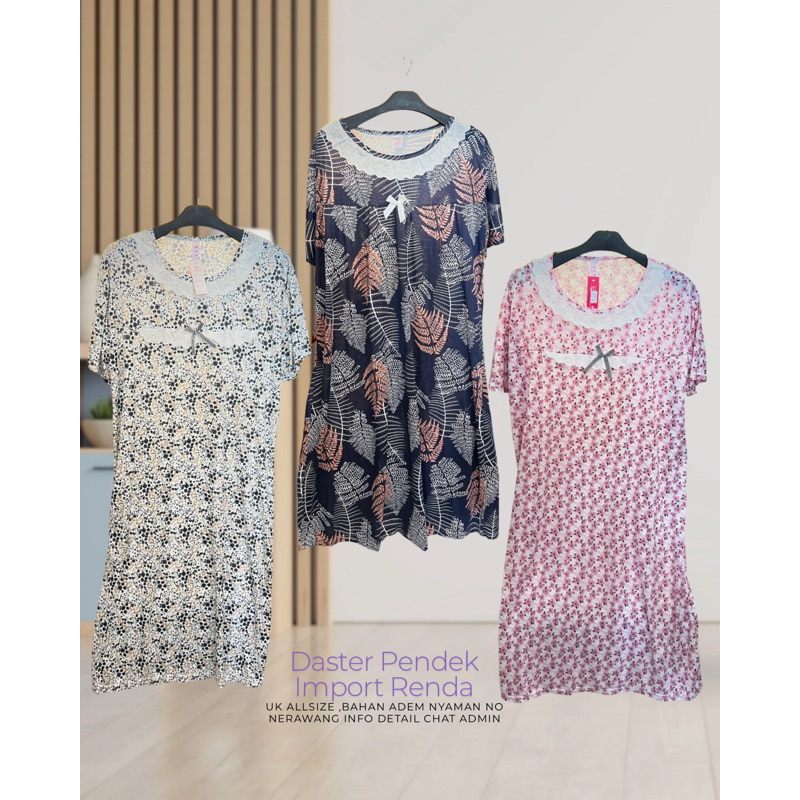 Daster Pendek/Daster Import Korea/Daster Renda pita