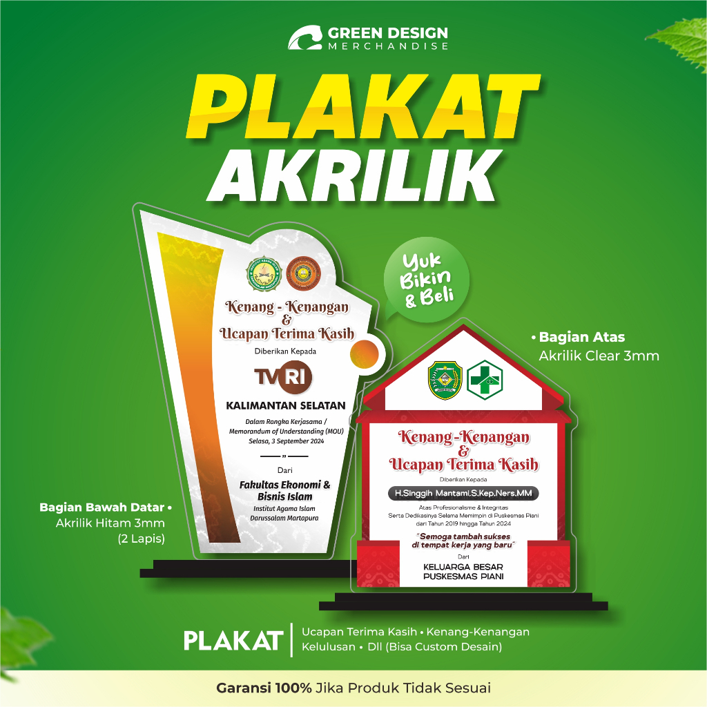 Plakat Akrilik Murah, Plakat Penghargaan, Plakat Apresiasi, Plakat Akrilik, Plakat Lomba, Plakat Sem