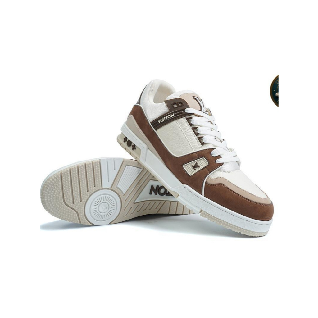 SEPATU SNEAKERS LV TRAINER BROWN