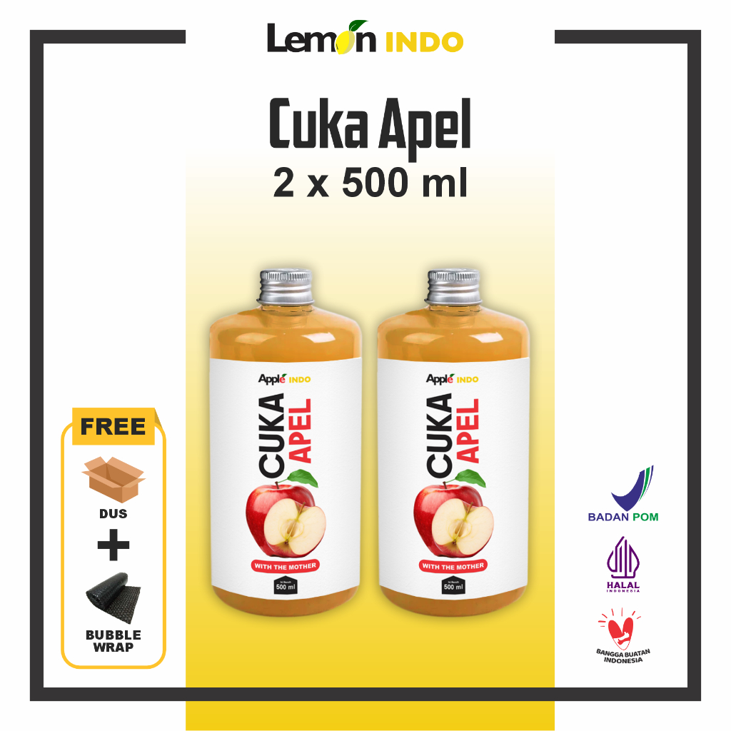 

AppleIndo - Paket Cuka Apel 1 Liter / Apple Cider Vinegar Premium With Mother