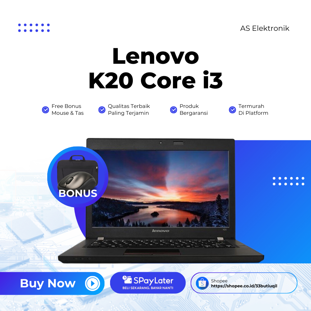 HOT SALE Lenovo ThinkPad K20 Core i3-i5 HDD-SSD Bonus Mouse & Tas Laptop