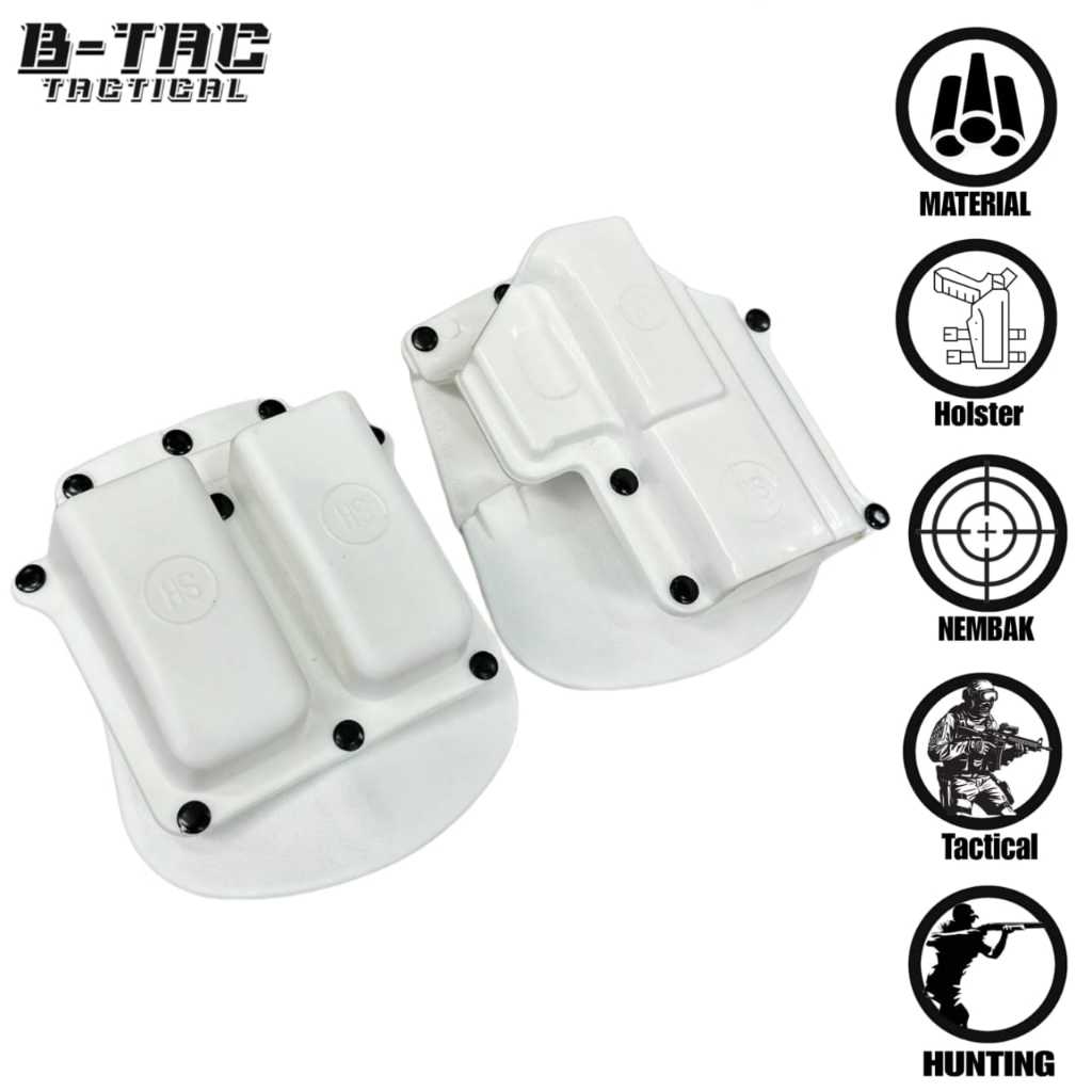 [H.HS MAGAZINE PUTIH] HOLSTER PINGGANG PUTIH UNTUK UNIT HOLSTER HS DAN MAGAZINE IMPORT