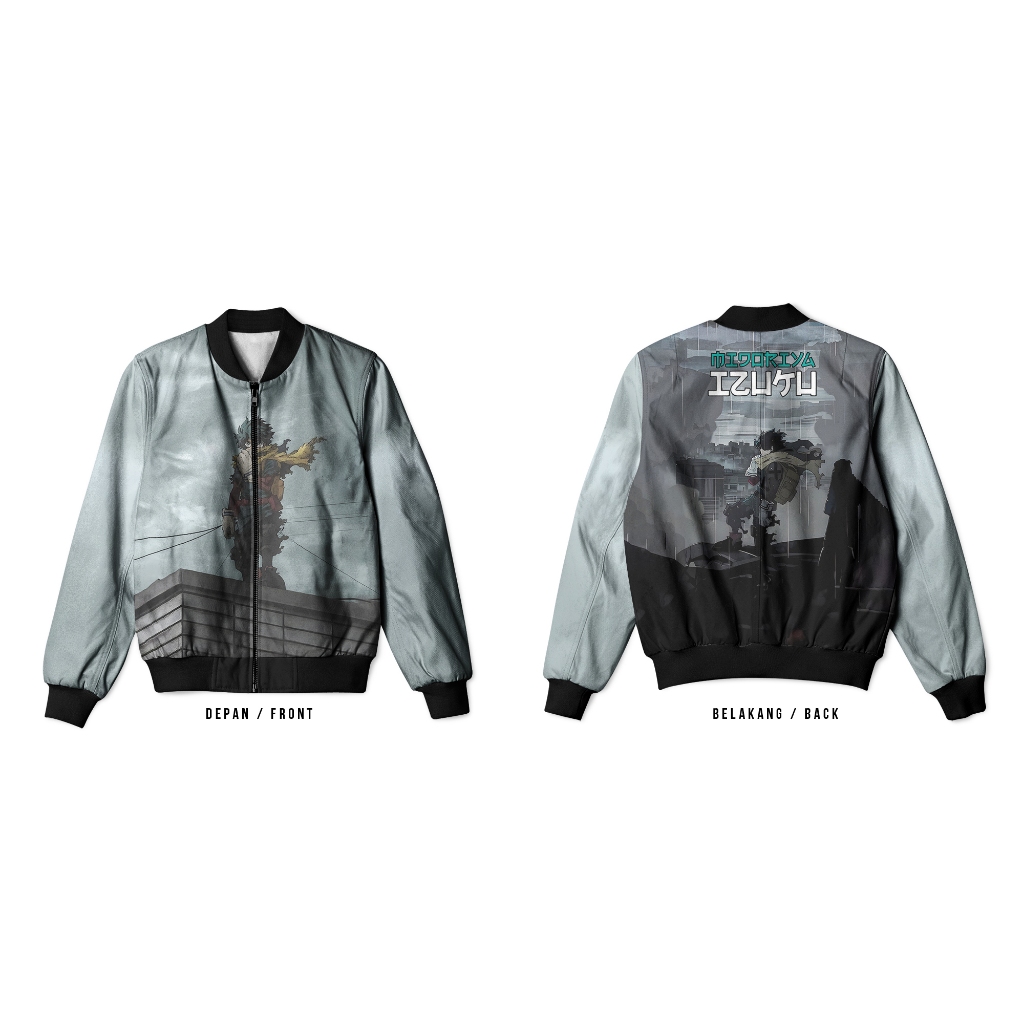 Jaket Bomber Izuku Midoriya My Hero Academia Custom Fullprint Pria Wanita